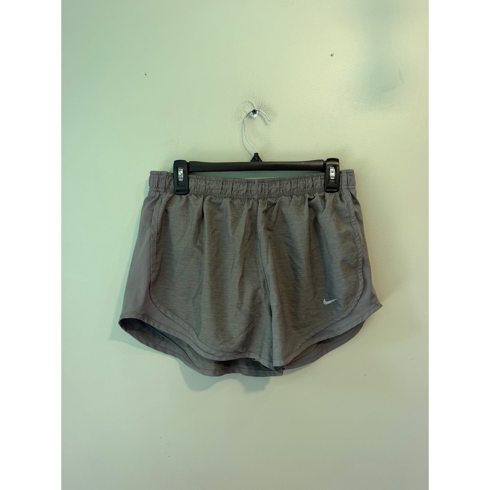 Nike Dri-FIT Tempo Running Shorts Gray Heather Mesh Trim Womens Large